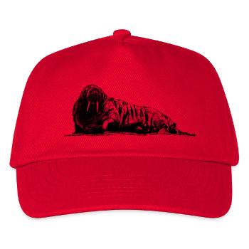 Walrus Graphic - Kids’ Baseball Cap - red - Front