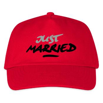 just married 2C - Kinder Basecap - Rot - Vorne