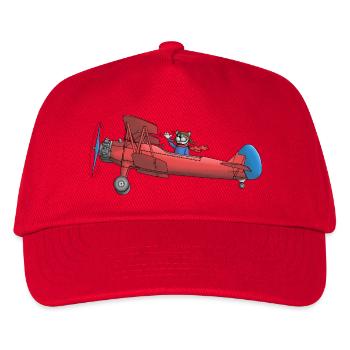Flugzeug Kinder - Kinder Basecap - Rot - Vorne