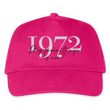 Vintage Year 1972 Script - Kids’ Baseball Cap - fuchsia - Front