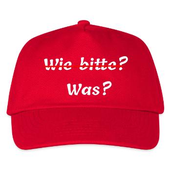 witzige Pfälzer outfits, wie bitte, was - Kinder Basecap - Rot - Vorne