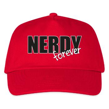 NERDY forever - Logo Noir/Blanc - Casquette de baseball Enfant - rouge - Devant
