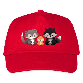 Cute forest animals illustration for kids - Kids’ Baseball Cap - red - Front