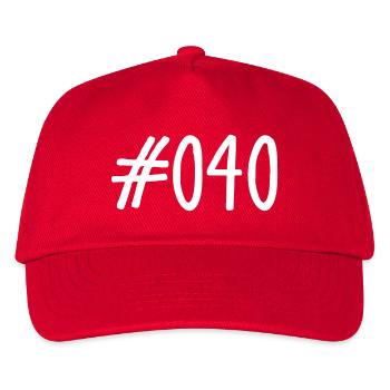 #040 - 040 - Vorwahl - Hamburg - Elbe - Alster - Kinder Basecap - Rot - Vorne