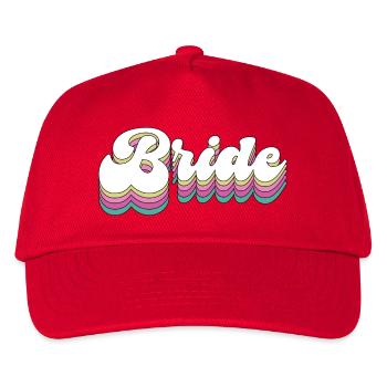 Bride Vintage Schriftzug Retro JGA verlobt Antrag - Kinder Basecap - Rot - Vorne