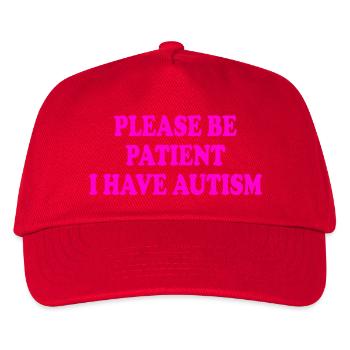 please be patient i have autism - Kinder Basecap - Rot - Vorne