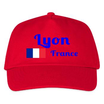 Lyon France- Imprimés stylés - Casquette de baseball Enfant - rouge - Devant