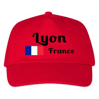 Lyon France- Imprimés stylés - Casquette de baseball Enfant - rouge - Devant