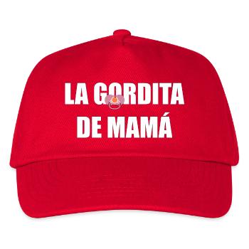 Mamas Molliger in WEISS - Kinder Basecap - Rot - Vorne