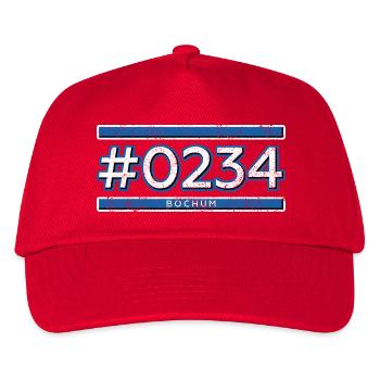 Bochum Vorwahl - Kinder Basecap - Rot - Vorne