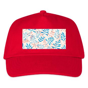 Watercolor leaf design in pastel shades - Kids’ Baseball Cap - red - Front