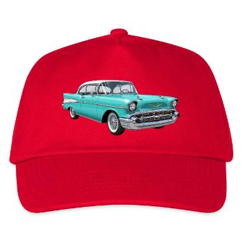 Vintage US Automobile Illustration - Kinder Basecap - Rot - Vorne