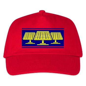 Solar Photovoltaik Panele - Kinder Basecap - Rot - Vorne