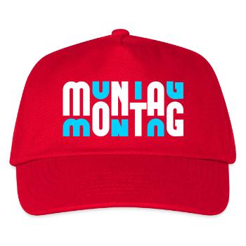 Motiv Montag Weiß/Cyan - Kinder Basecap - Rot - Vorne