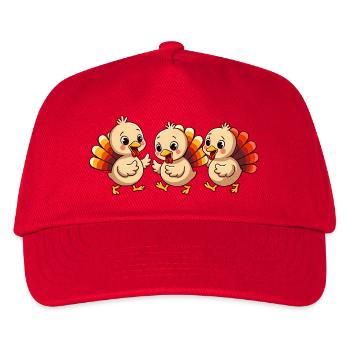 Thanksgiving Truthahn Baby - Kinder Basecap - Rot - Vorne