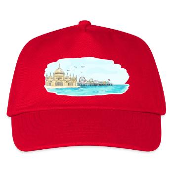 Brighton Royal Pavilion Pier Seaside Art - Kinder Basecap - Rot - Vorne