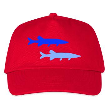 hecht_fisch_2- - Kinder Basecap - Rot - Vorne