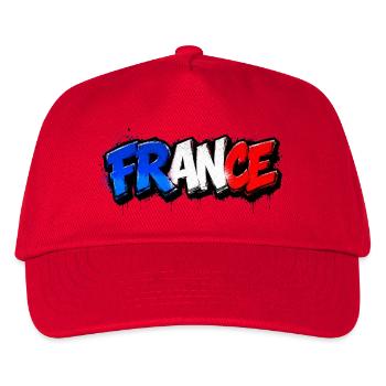 France Graffiti - Kinder Basecap - Rot - Vorne