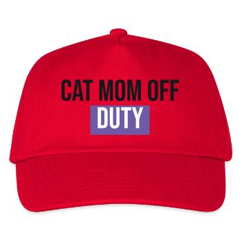 Cat Mom Off Duty - Katzen Geschenk - Kinder Basecap - Rot - Vorne