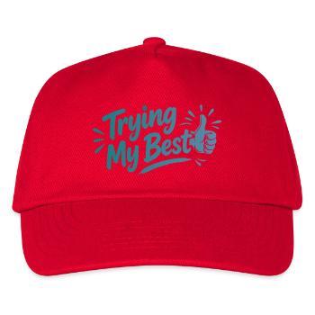 Trying My Best - Achtsamkeit Spruch - Kinder Basecap - Rot - Vorne