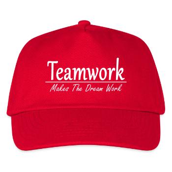 Teamwork makes the Dream work - Geschenkidee - Kinder Basecap - Rot - Vorne