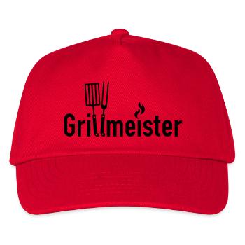 GRILLMEISTER - Grillmaster, BBQ, Grillen, - Kinder Basecap - Rot - Vorne