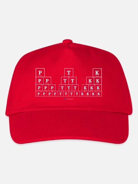 P T K (dunkle Stoffe) - Kinder Basecap - Rot