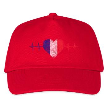Cœur avec Tricolore, France - Casquette de baseball Enfant - rouge - Devant