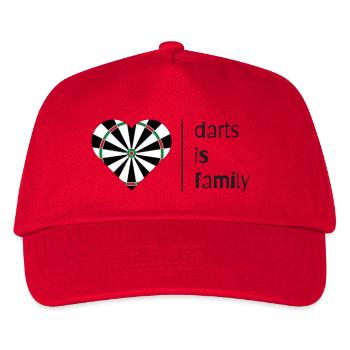 Darts is family (dark) - Kinder Basecap - Rot - Vorne