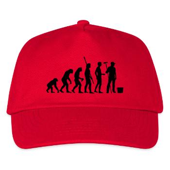 evolution_maler_b - Kinder Basecap - Rot - Vorne
