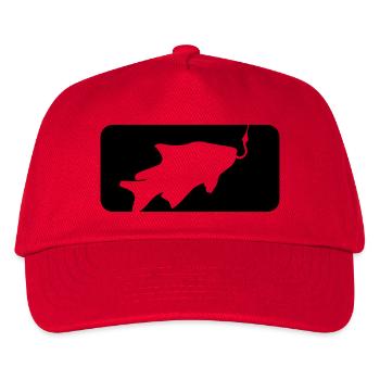 button sport logo gefangen fisch angeln schwimmen - Kinder Basecap - Rot - Vorne