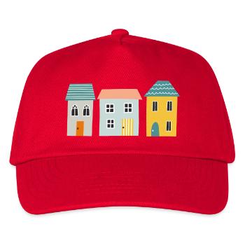 Häuser - Kinder Basecap - Rot - Vorne