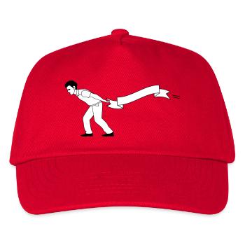 man pulls Banner | Banner bearer - Kids’ Baseball Cap - red - Front