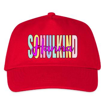 SCHULKIND MÄDCHEN - SCHRIFTZUG NAME HANNA - Kinder Basecap - Rot - Vorne