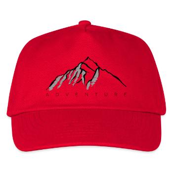 Graue Bergsilhouette - Kinder Basecap - Rot - Vorne