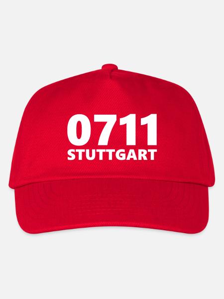 0711 Vorwahl Stuttgart Neckar Schwaben - Kinder Basecap - Rot