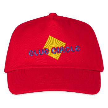 Gelbes Quadrat mit Balken - Kinder Basecap - Rot - Vorne