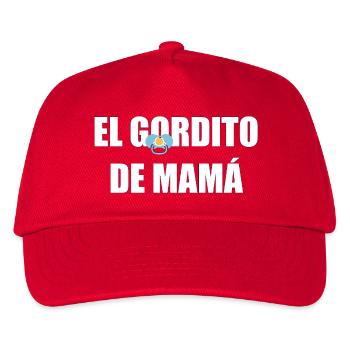 Mamas Molliger in WEISS - Kinder Basecap - Rot - Vorne