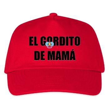 Mamas Molliger in SCHWARZ - Kinder Basecap - Rot - Vorne
