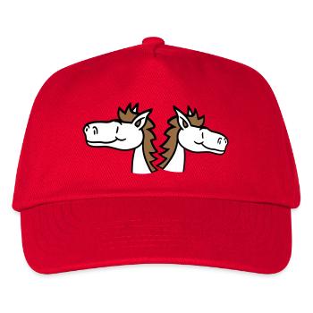 2 chevaux équipe poney poulain couple bande dessinée amis - Casquette de baseball Enfant - rouge - Devant