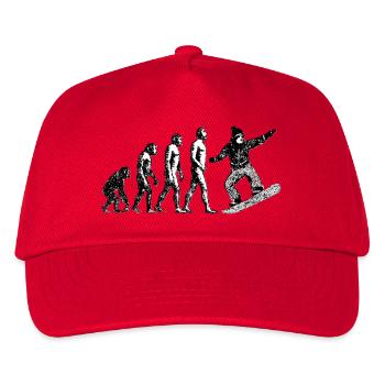Evolution zum Snowboarder Grunge Design - Kinder Basecap - Rot - Vorne