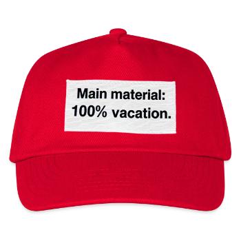 100% Urlaub – Tropische Auszeit - Kinder Basecap - Rot - Vorne