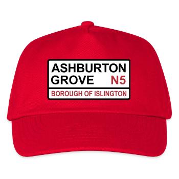 Nord-Londoner Fußballmannschaft Ashburton Grove Schild - Kinder Basecap - Rot - Vorne