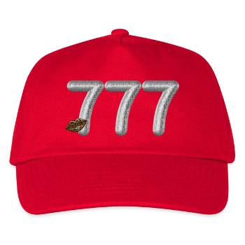 777 Angel Number Silberglitzer mit Leopardenlippen - Kinder Basecap - Rot - Vorne