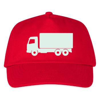 Mintfarbene LKW-Silhouette - Kinder Basecap - Rot - Vorne