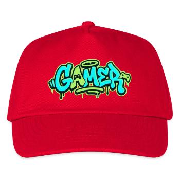 Gamer Graffiti Logo - Kinder Basecap - Rot - Vorne