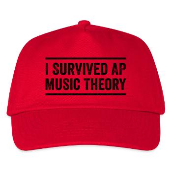 I Survived AP Music Theory Funny AP Examination - Kids’ Baseball Cap - red - Front
