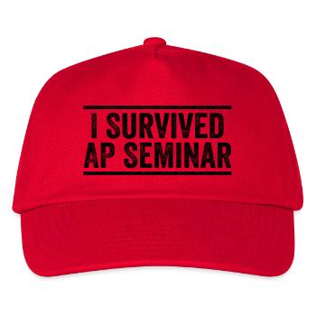 I Survived AP Seminar Sarcastic AP Quote, students - Kids’ Baseball Cap - red - Front