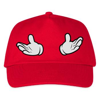 Comic Hände - offen - Kinder Basecap - Rot - Vorne