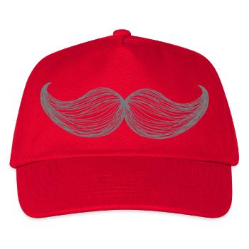 Schnurrbart - Kinder Basecap - Rot - Vorne